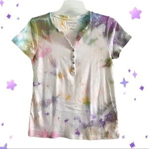 Pastel tie-dyed classic cotton tee